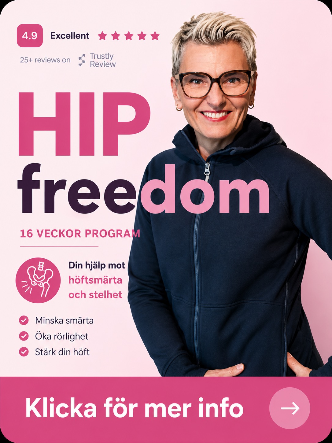 HIP Freedom — 16 veckors program mot höftsmärta & stelhet